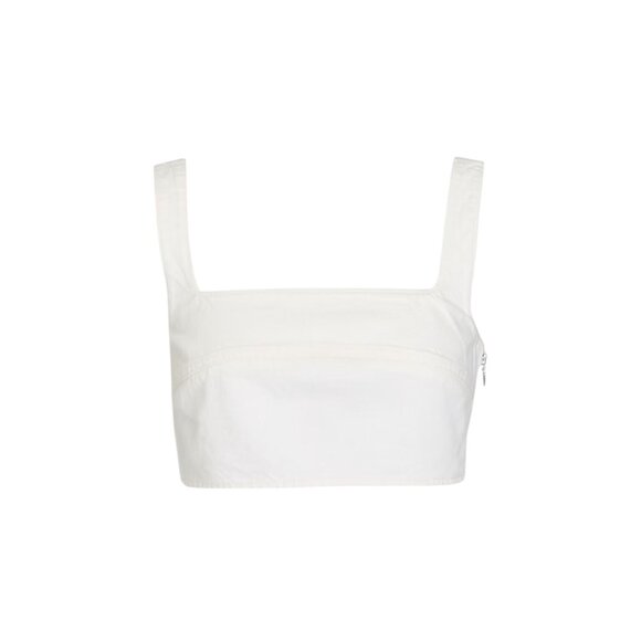 Loulou Studio Anet Bra Top in Ivory XSmall New Womens Denim Crop Tank - Picture 10 of 16